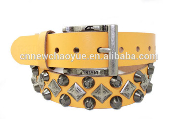 Cow leather belt leather belt rivets genuine leather mens belt