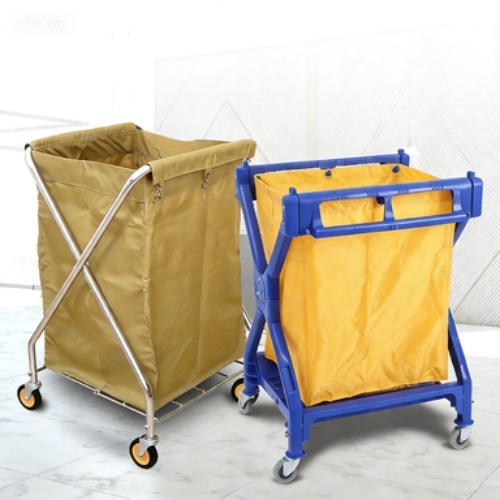 X Type Stainless Steel Linen Cart for Hotel and Office Use