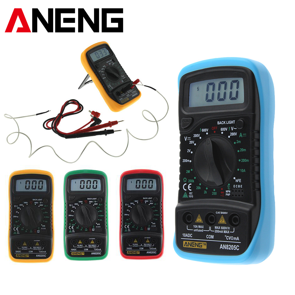 AN8205C Thermometry Digital Multimeter Voltmeter Ammeter AC DC OHM Volt Tester Test Temperature Gauge Meter Test