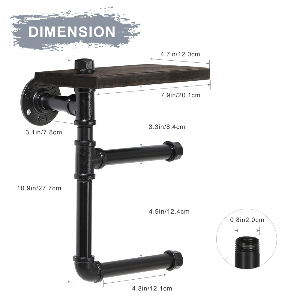 Black Electroplated Pipe Tissue Holder