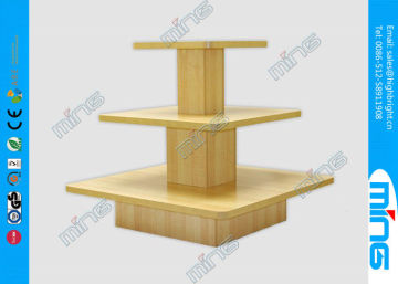 Melamine 2-sided Grid Display Rotating Countertop Wood Store Displays