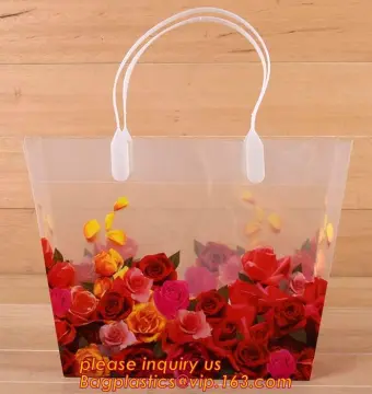 PP Handle Colorful Printed Paper Gift Bag Shopping Bag, LDPE Material white PP plastic shopping, gift bag with handles