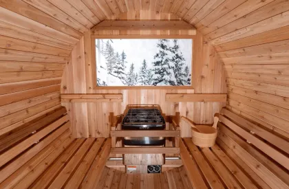 Hot Sale Infrared Wet Steam Outdoor Red Cedar Wood Barrel Steam Sauna