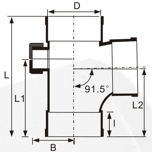 Din Drainage Upvc Tee Pintu Belakang Warna Abu-abu