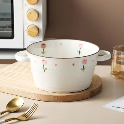 Modern Simple Style Large Capacity Ceramic Soup Bowl - Creative Cute Tableware