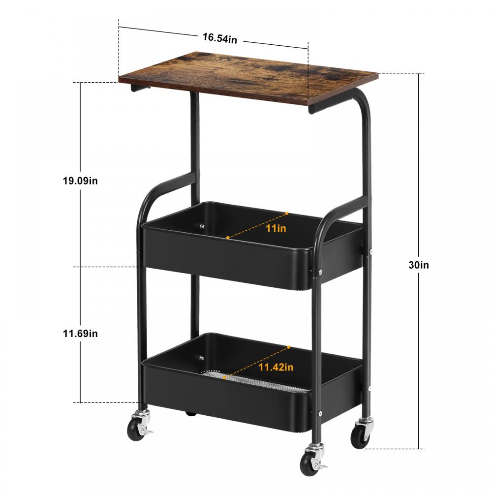 3 Tiers Collection Cart With Storage Basket