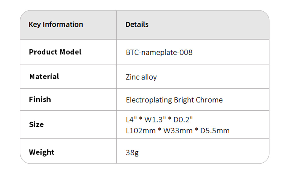 BTC-nameplate-008 X-4