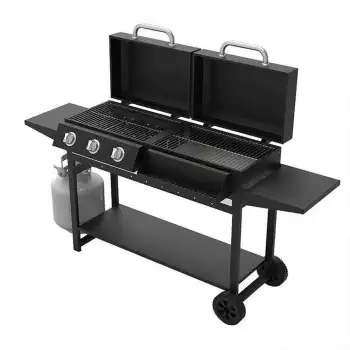 Customized Outdoor Commercial Trolley BBQ Grill - Gas and Charcoal Barbecue