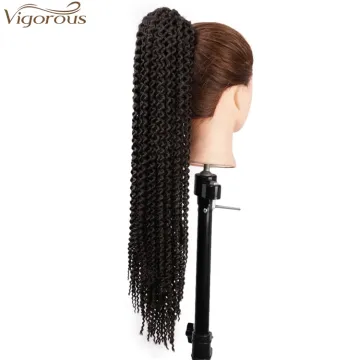 Vigorous 22 Inch Long Curly Ponytail Hairpiece Heat Resistant Synthetic Hair Tail Drawstring Ponytail Clip Hair Extensions