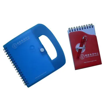 PP cover spiral notepad with pen