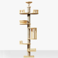 Adjustable Height Luxury Cat Tower Scratching Post Wooden
