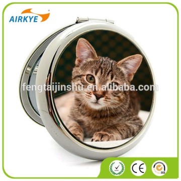 portable folding round pocket compact double side make up cosmetic mirror