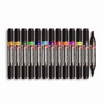 Permanent Markers for Drawing, with Two Point, Chisel and Bullet Nibs, Available in Various Colors