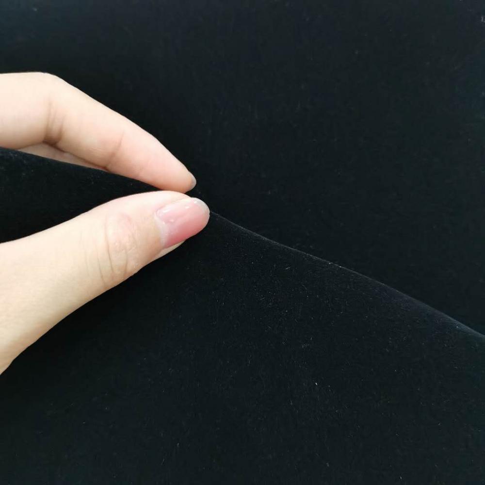 Absolute Black Elegant Flocking Fabric