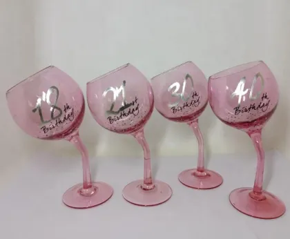 balloon shaped twisted stem gin tonic glasses