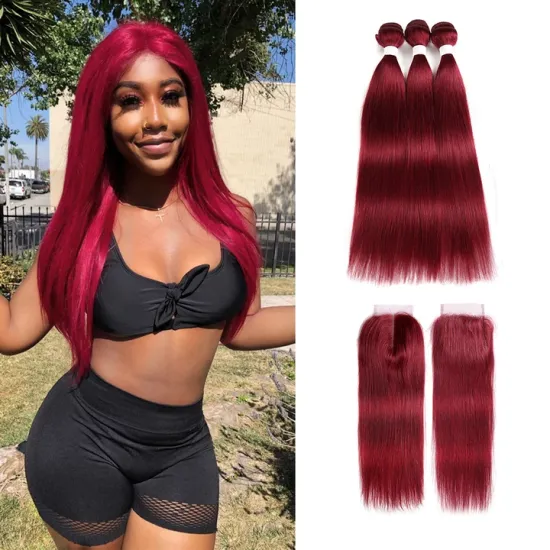 Burgundy Human Hair Bundle Ombre Red Brazilian Body Wave Human Hair Weave Bundles Remy Hair Extension