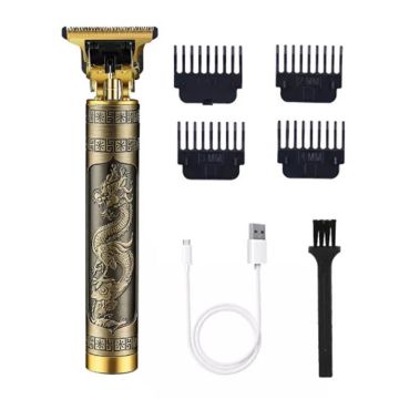 Professional USB Rechargeable Dragon Shaped Body Hair Trimmer: Powerful Zero Gapped Shaving Machine for Barbers