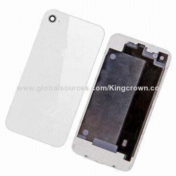 Glass Battery Back Housing Cover, Replacement for Apple iPhone 4/4G/4S Repair Parts, Black/White