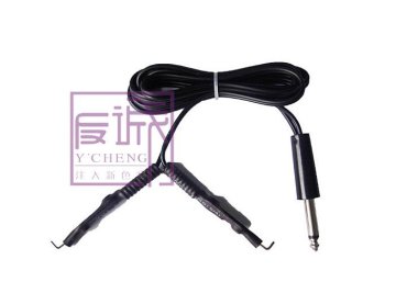 1.5m Wire &amp; Rubber Flat Spring Tattoo Machine Clip Cord For Power Supply
