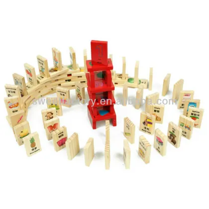 Wooden domino studying games toy
