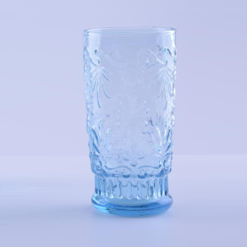 Baby Blue Highball Glass Tumbler And Goblet