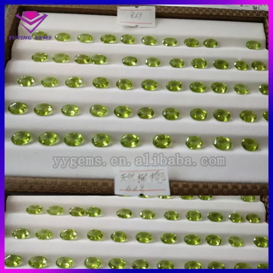 China supplier oval shape machine cut natural peridot stone, peridot stone price