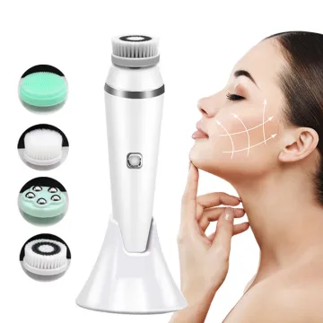 4 IN 1 Electric Facial Cleansing Brush Waterproof Sonic Face Cleaner Deep Pore Cleaning Skin Massager Face Cleansing Brush Devic
