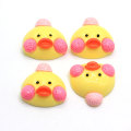 หัวเป็ดน้อยสีเหลืองน่ารักมาก Cabochons Flatback Animal Head Slime Charms Flatback Hair Bow Center Craft Embellish