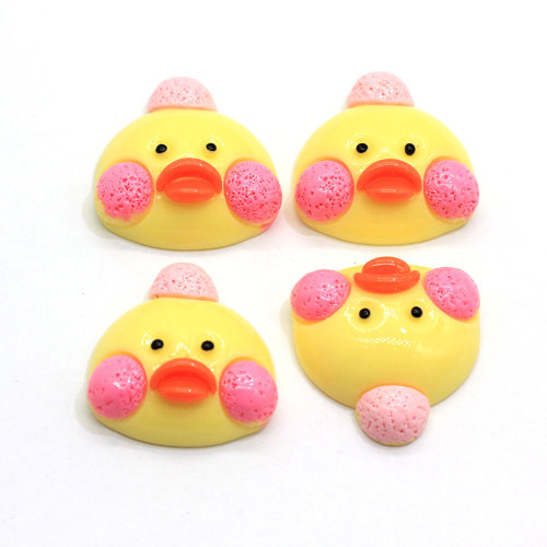 Très très belle tête de canard jaune Cabochons Flatback Tête d&#39;animal Slime Charms Flatback Hair Bow Center Craft Embellish