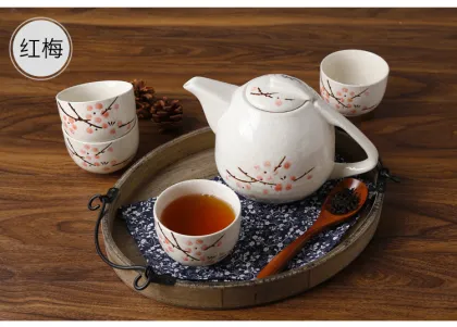 Japanese Style Kung Fu Tea Cup and Saucer Set - Creative Ceramic Tea Ware