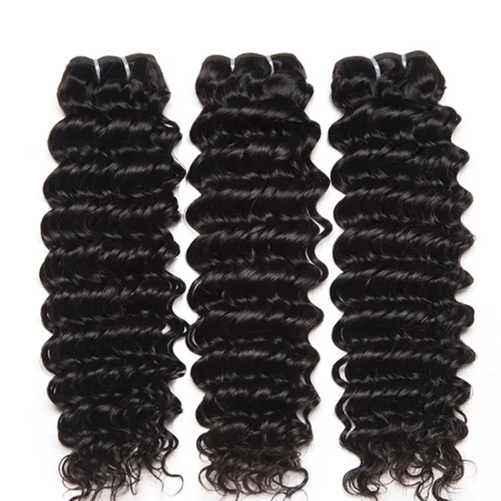 Wholesale unprocessed human hair bundles 28 inch deep wave 100% virgin brazilian human hair bundles with closure