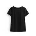 Rose Bedrucktes Kurzarm-T-Shirt Frauen Causal Top