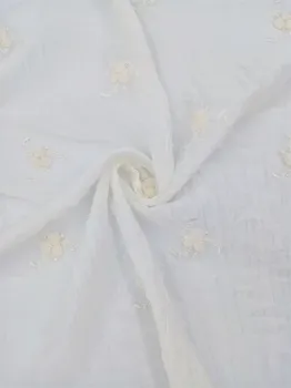 Textiles 100% Polyester Crepe Flocking Embroidery Fabric