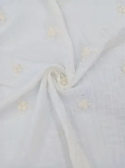 Textiles 100% Polyester Crepe Flocking Embroidery Fabric