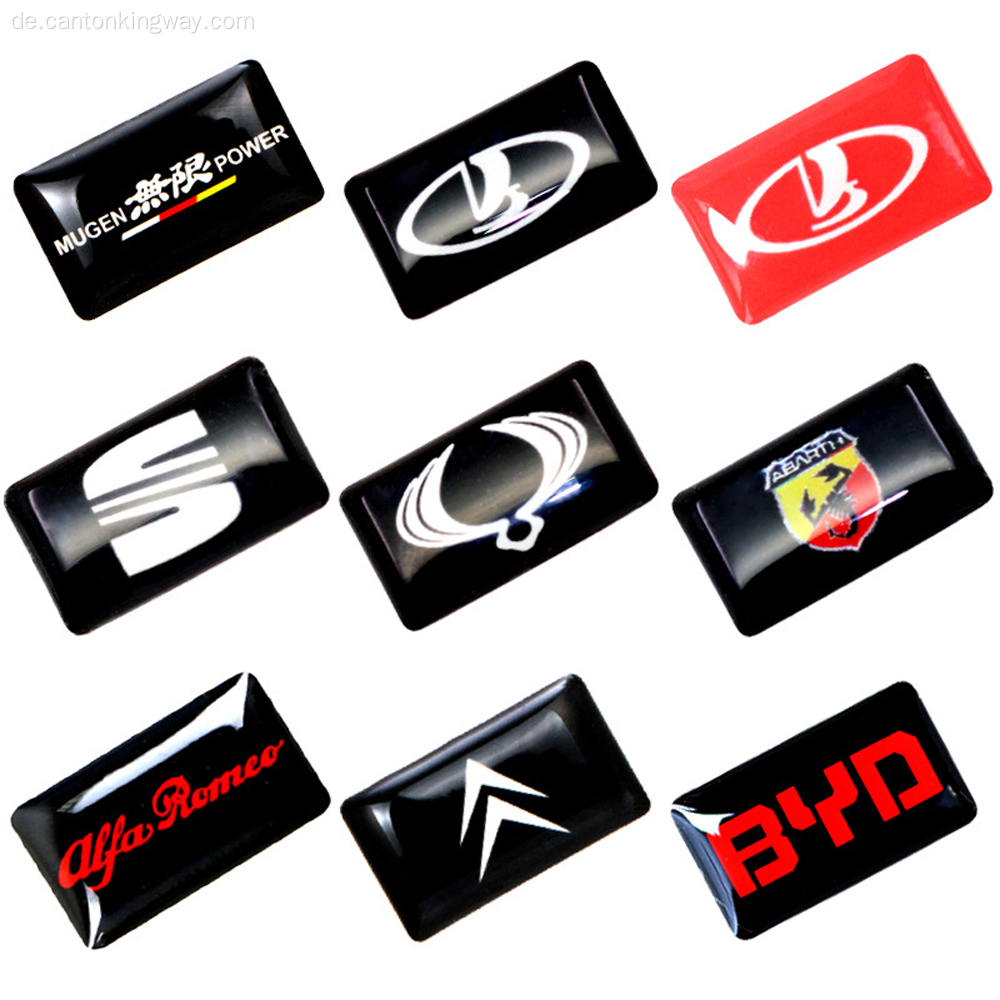 Custom Car Logo Epoxy Sticker Dome Harz Aufkleber