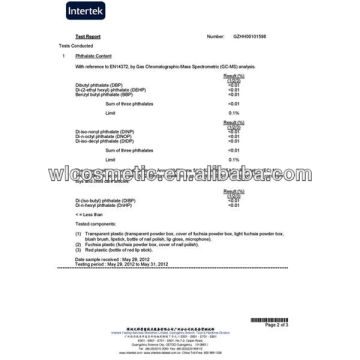 Wanli PHTHALATES Certificate