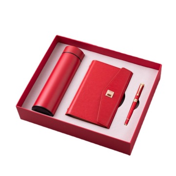 Juego de regalos de lujo personalizable: cuaderno, Copa de Termos de Negocios, Notebook PU, Pen &amp; Bottle