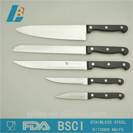 stainless steel set of kitchen knife