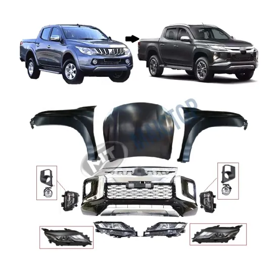 MAICTOP Car Front Bumper Face Kit for Triton L200 2015-2019 Upgrade to 2020 Bodykit