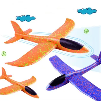 Hot Sale DIY 35cm LED Hand Throw Lighting up Flying Glider Plane Glow In The Dark Toys Foam Airplane Model Toys For Children