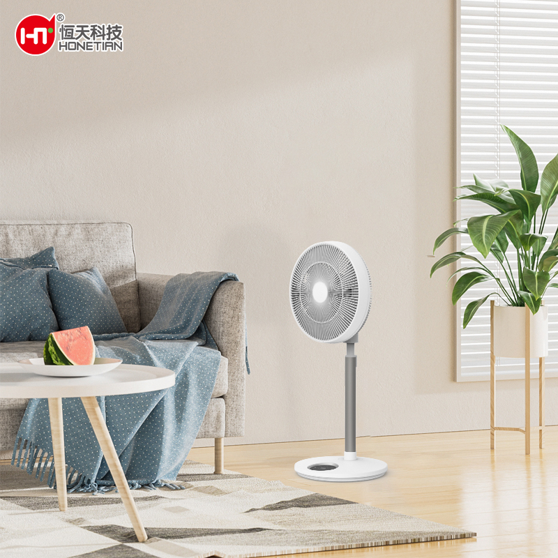HONETIAN 24 speeds 4 modes 8 timer 3D oscillation 14 inch 7 blades DC circulator stand indoor custom colors plastics fan