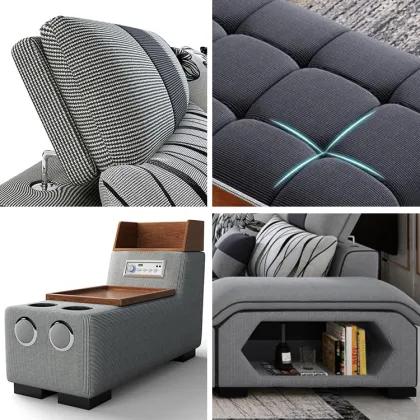 Modern Luxury Latex U Shaped Sectional Corner Sofa Designs