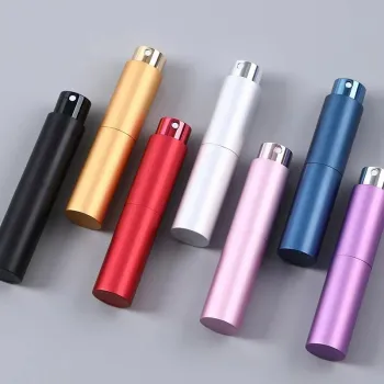 Custom Printing Logo Glass Spray Bottles - 5ml 10ml Matte Blue Golden Purple Aluminum Perfume Bottles