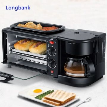Three-in-One Breakfast Machine: Frying Pan, Toaster Oven & Coffee Maker