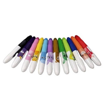 12 Colors Twistable Cartoon Crayon Set for Children in PP Box Package - Fair Hot Sale