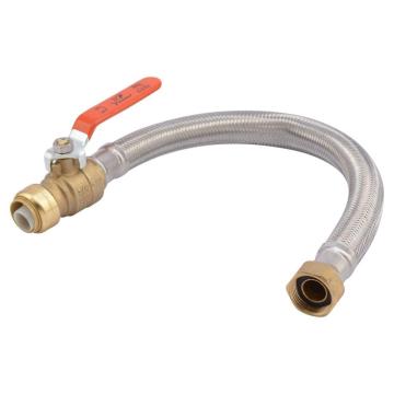 High temperature braided flexible water hose with valve