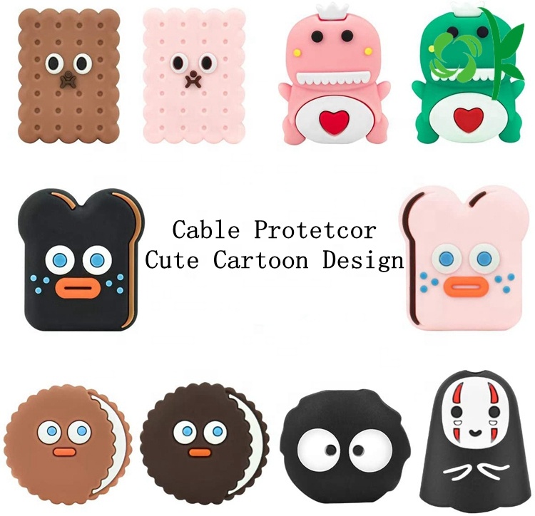 Cartoon Silicone Data Charger Cable Protectors