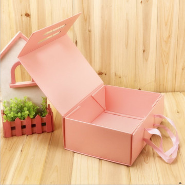 Bán buôn tùy chỉnh Square Fraping Folding Vali Tableboard Hộp quà tặng với ruy băng