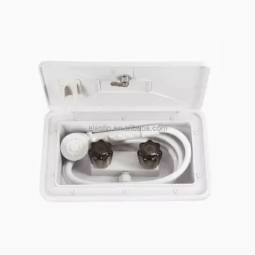 White RV Yacht Outdoor Exterior Shower Box Set with Hand Held Sprayer and Holder With Lock