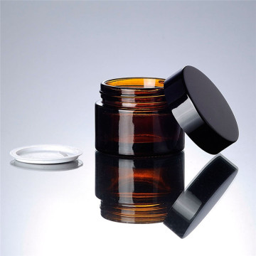 Customized 50G Brown Universal Black Light-proof Portable Glass Cream Jar